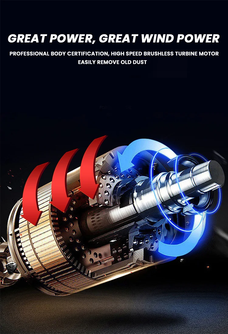 Imagem -02 - Ventilador de ar Elétrico 150000 Rpm Motor Brushless Handheld Turbo Jet Ventilador Violento Velocidade do Vento 51 m s Usb Recarregável Secador de ar
