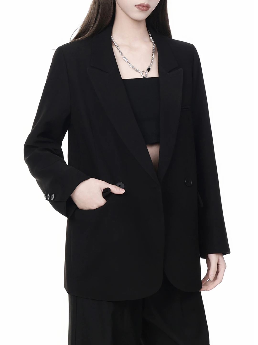 

Новый женский повседневный пиджак с подплечниками для ранней осени, элегантный топ для офиса, пальто с длинными рукавами