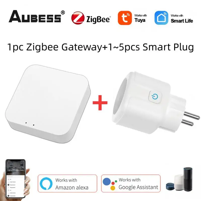 

Tuya Bridge Zigbee Smart Gateway With Smart Socket/Switch Remote Control Devices Via Smart Life APP Works With Alexa Google Home