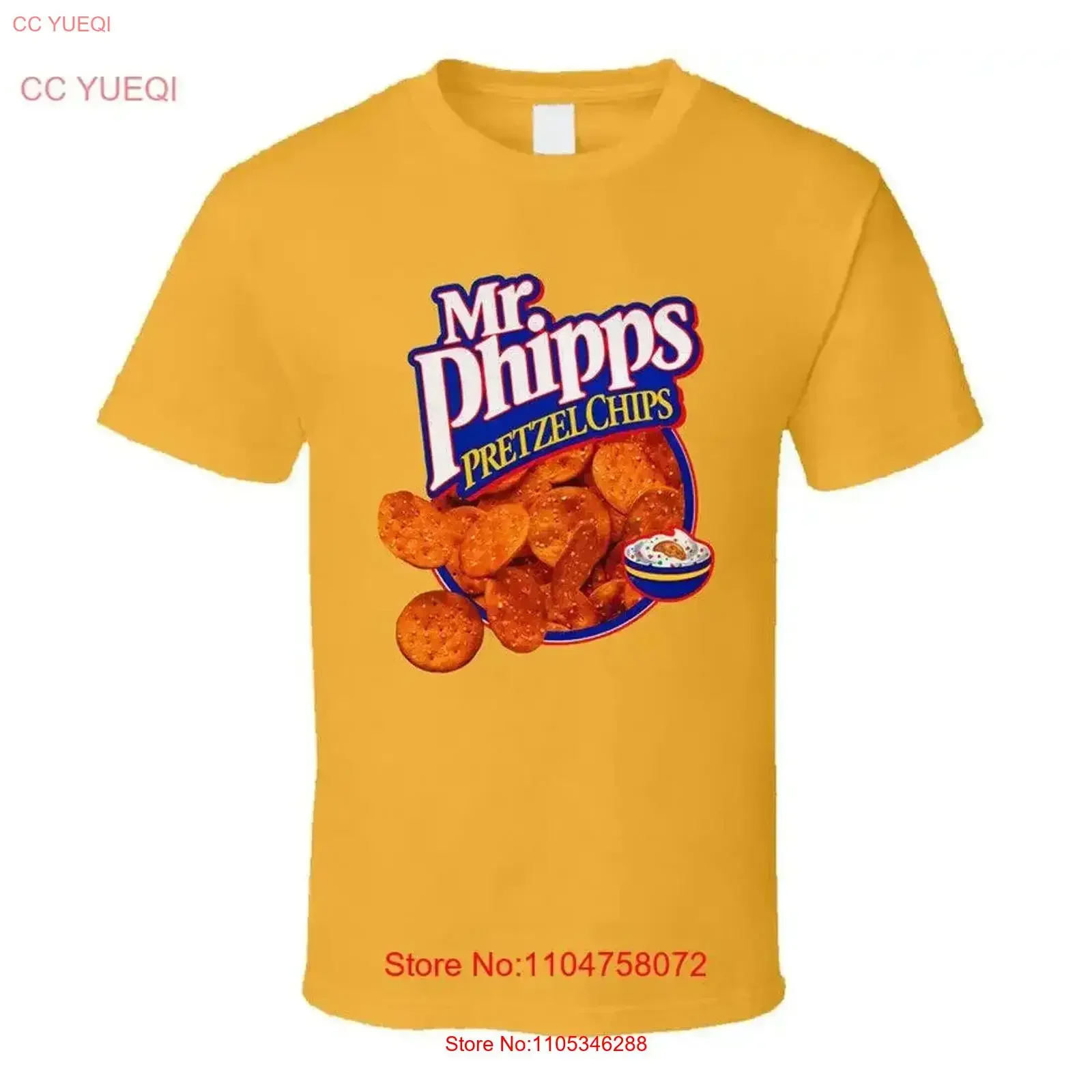 Mr Phipps Tater Pretzel Chips T-Shirt im Vintage-Stil, gewaschenes, stilvolles Oberteil für den Alltag, vielseitig einsetzbar, lässige Mode im Vintage-Stil