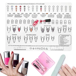 Nail Practice Sheet Silicone Acrylic Training Mat Salon Manicure Monomer Liquid Washable printed color pad Professional Tool