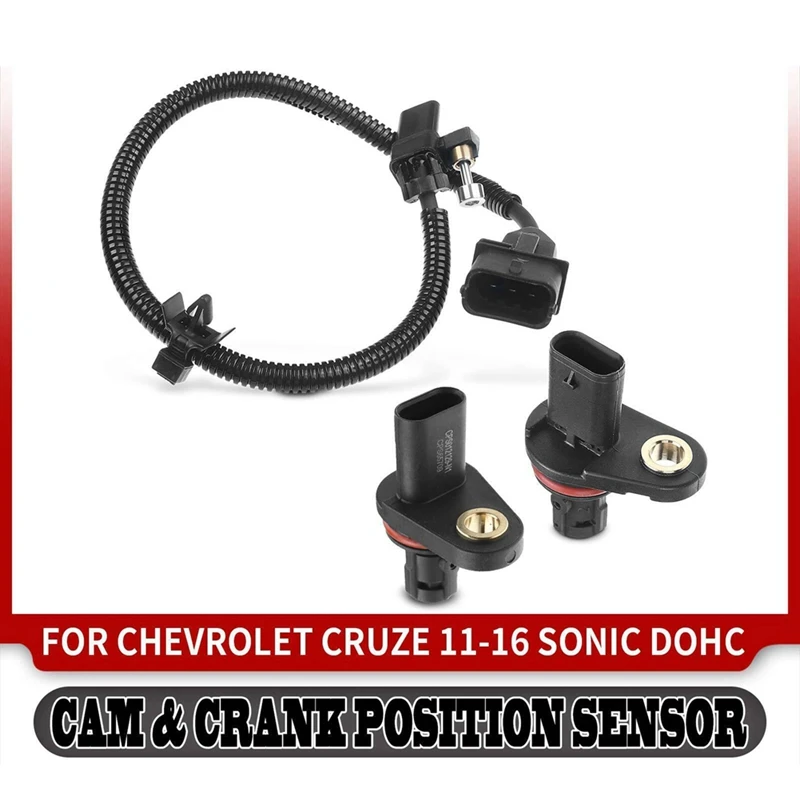 

2X Car Camshaft & 1X Crankshaft Position Sensor Replacement Parts For Chevrolet Cruze Sonic L4 1.8L 55567243 55565708 55565709