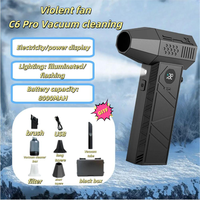 650000RPM High Speed Turbo Violent Fan C6 Air Blower Brushless Motor 65M/S Handheld Vacuum Cleaner for Car Cleaning Dust Blowing