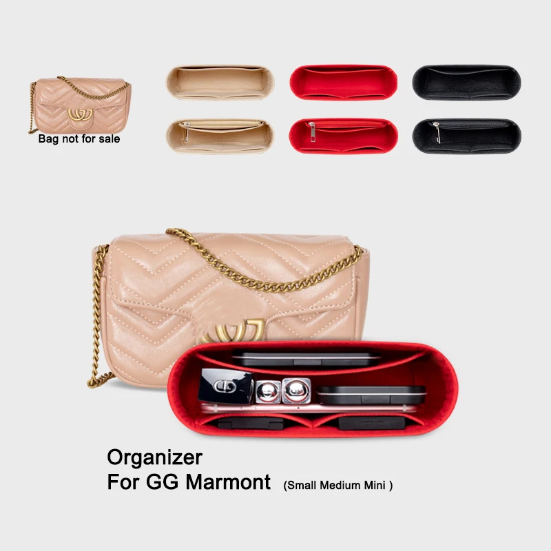 Fit For GG Marmont Small Medium Mini Bag Purse Organizer Insert, Tote Liner Inner Bags Organiser,2 Style,Custom Size Color