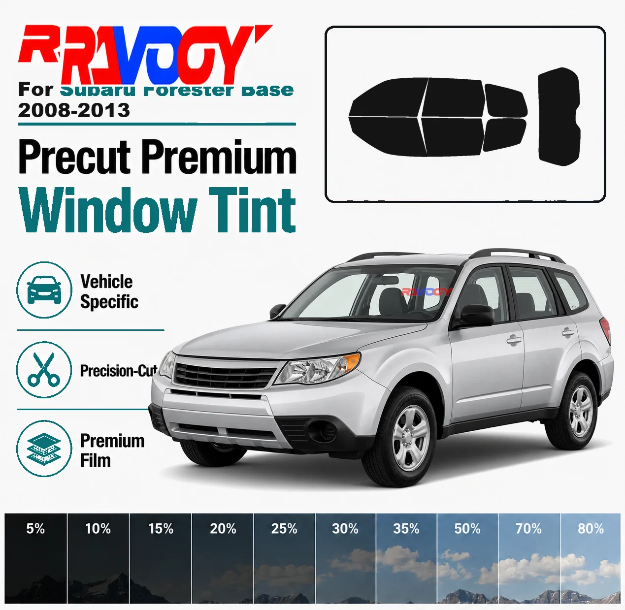 for-subaru-forester-base-2008-2013-ravooy-pre-cut-window-tint-film-vehicle-specific-full-kit-front-rear-windows-precision-cut