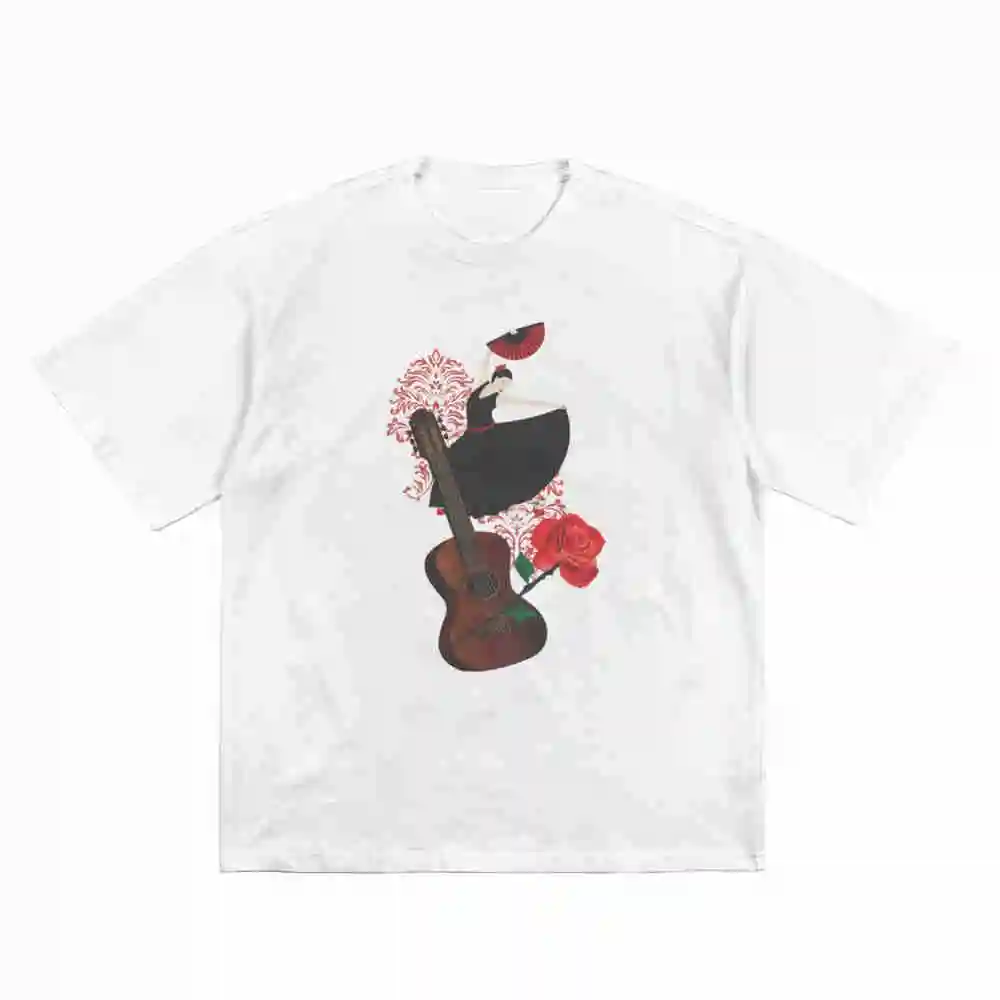 Flamenco Dancer Short Sleeve Tee 100% Cotton T-Shirt
