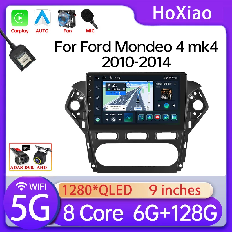 

8581 For Ford Mondeo MK4 2007-2014 Video Stereo Carplay Android 13 Auto Radio Navigation GPS Multimedia Player AI 4G No 2din DVD