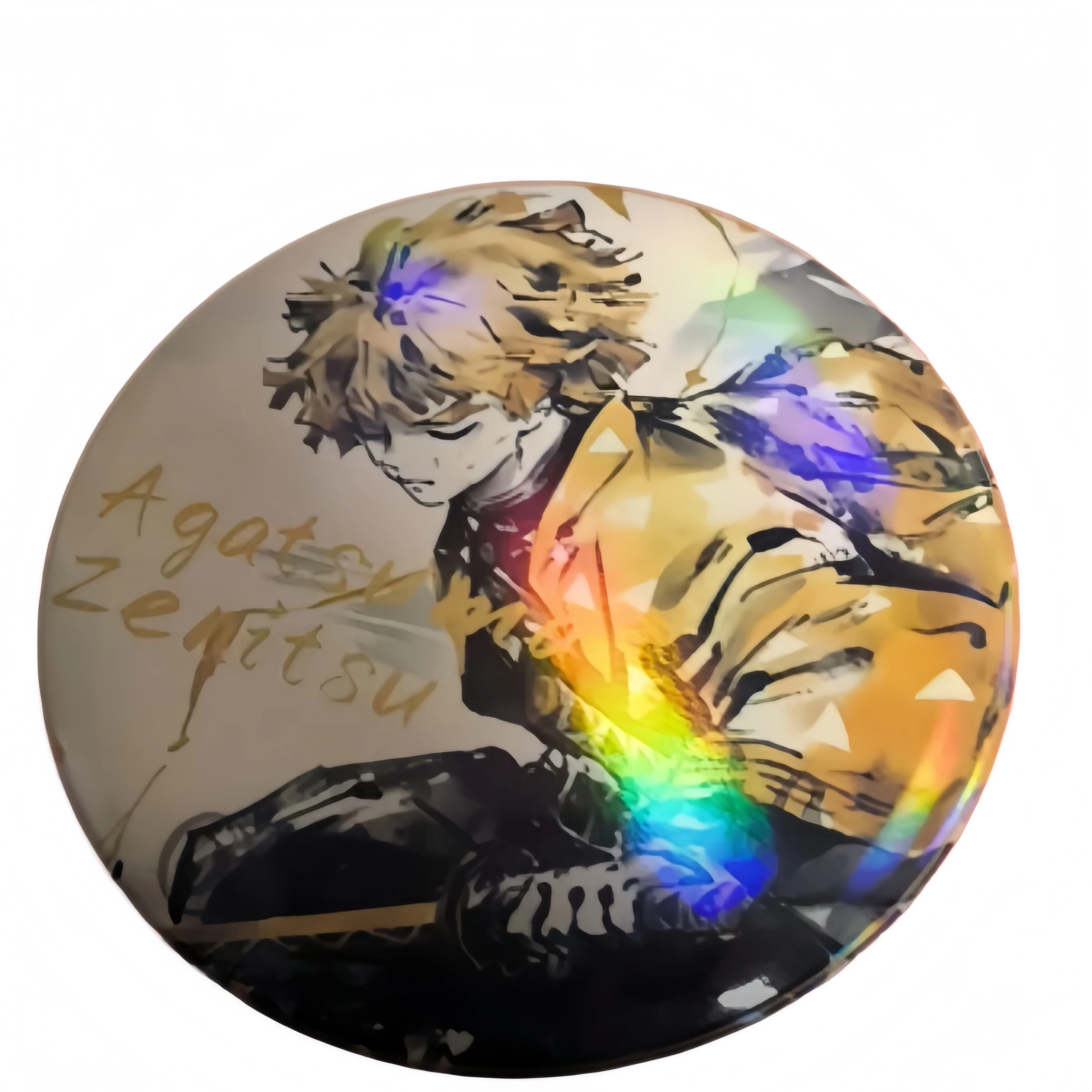 58mm Demon Slayer: Kimetsu no Yaiba Fan-made Ink Wash Style Anime Badge Rainbow Radiation Tinplate Brooch featuring Shinobu Ko view 6