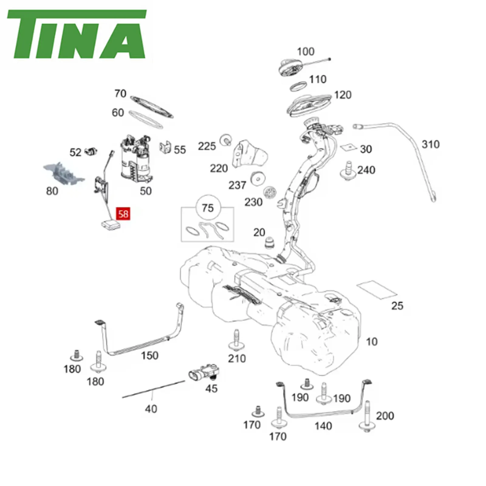 A2055400017 A2059052910 Fuel Level Sensor Float Suitable For Mercedes Benz W205 W213 W253 E200 C300 2055400017 2059052910