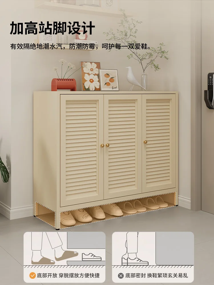 Steel shoe cabinet large capacity multi-layer oversized storage locker medium antique entrance entrance locker new shoe rack