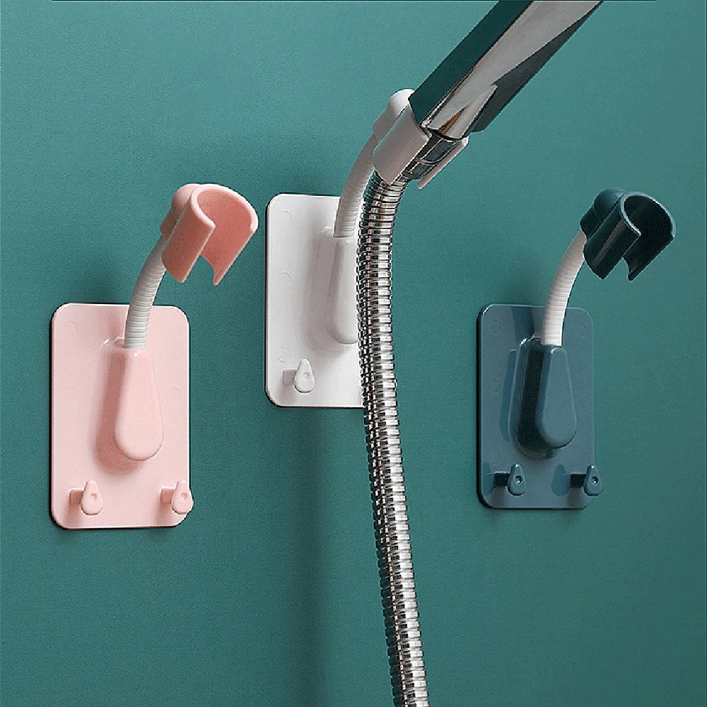 Handheld Universal Bracket Punch-free Wall Mounted Home Bathroom Fixture Shower Head Rack Shower Head Holder Bathroom Accessory