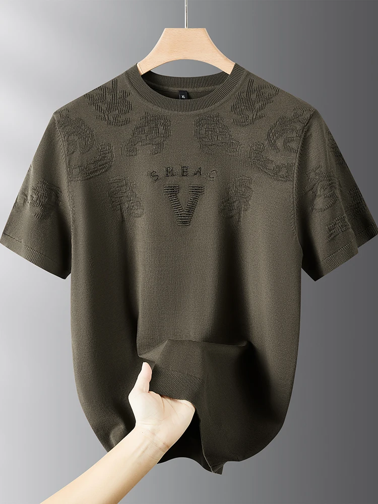 

Модный мужской вязаный свитер ort Sve с вышитыми деталями и стразами, свободный крой большого размера, повседневный крой на осень...