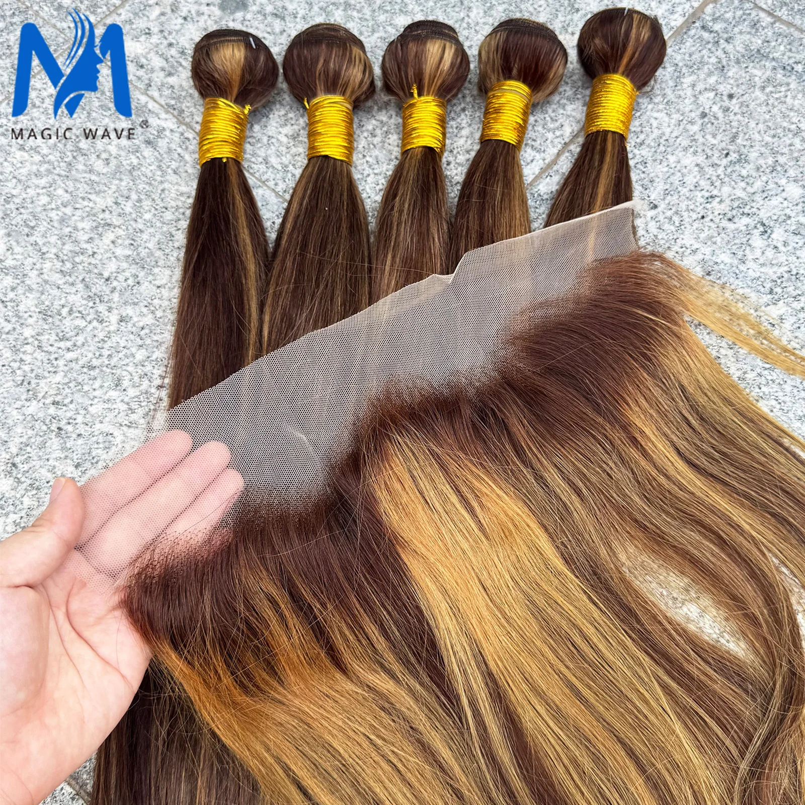 

100% Human Hair Straight Bundles with 13x4 Transparent Lace Frontal 8A Brazilian Hair Weaving 3/4 Bundles Remy Human Hair