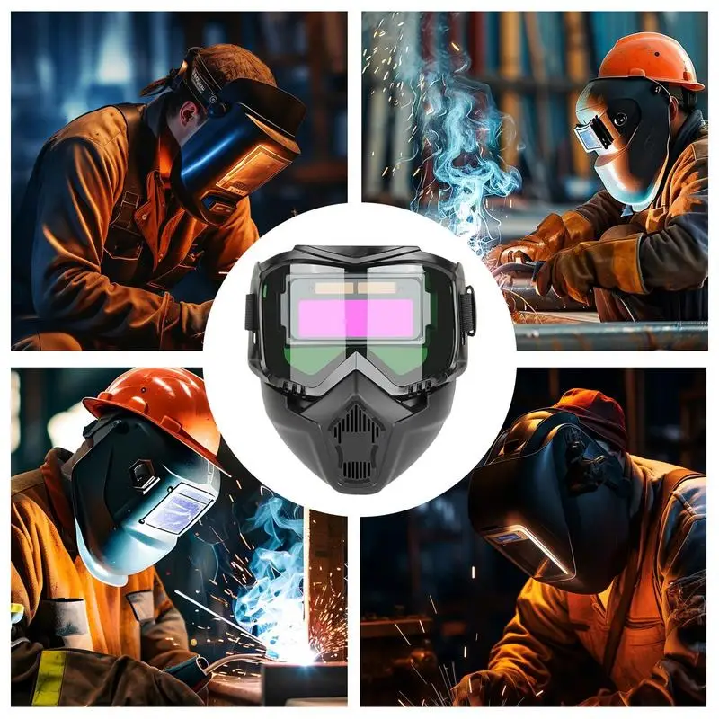 Capô de soldagem com escurecimento automático, protetor de soldagem removível, protetor de solda para processamento de metal de fábrica, capacete de soldador