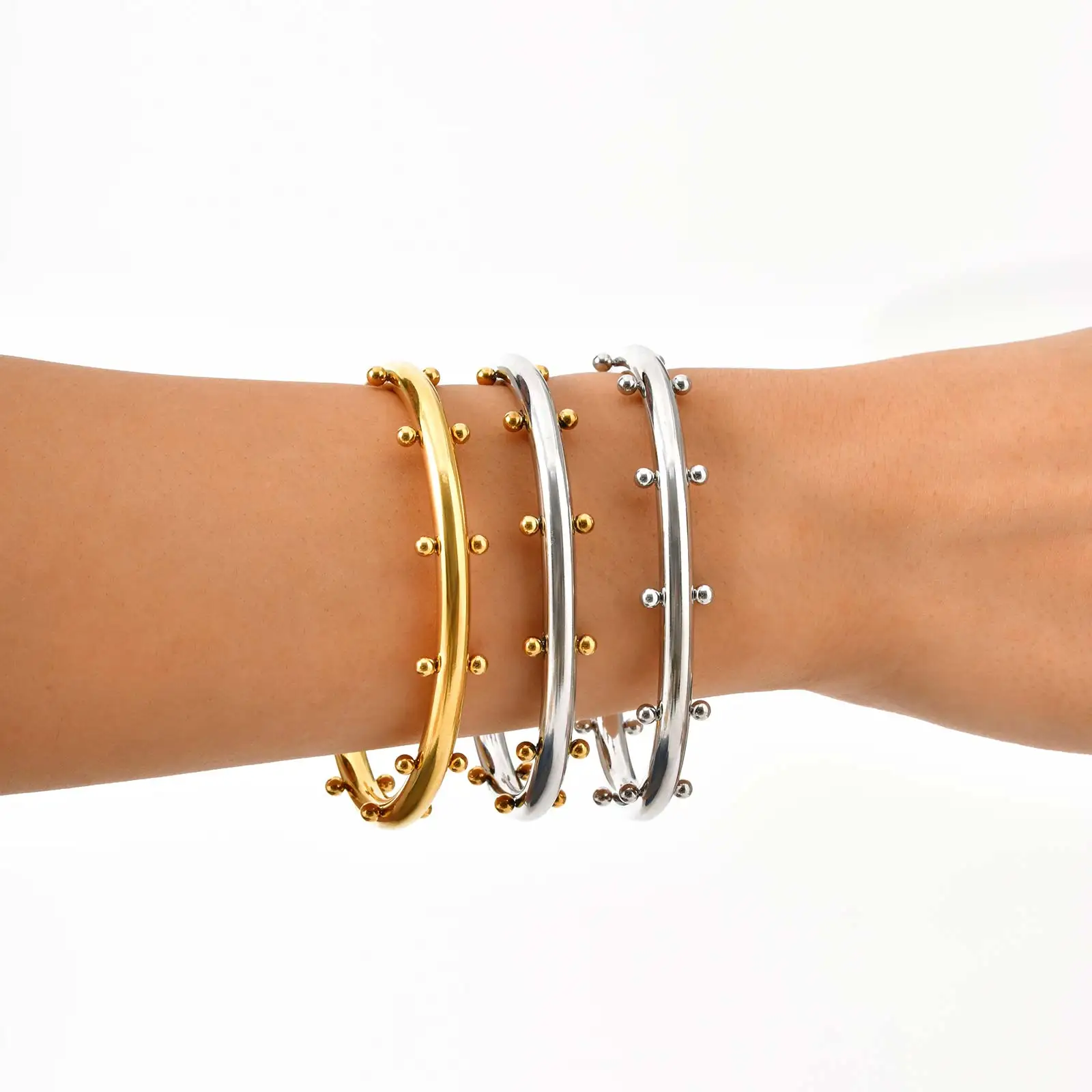 

Unique Bracelets With Mini Balls For Women,Gold Plated Stainless Steel Bangles Bracelet,Fashion Jewelry Gifts