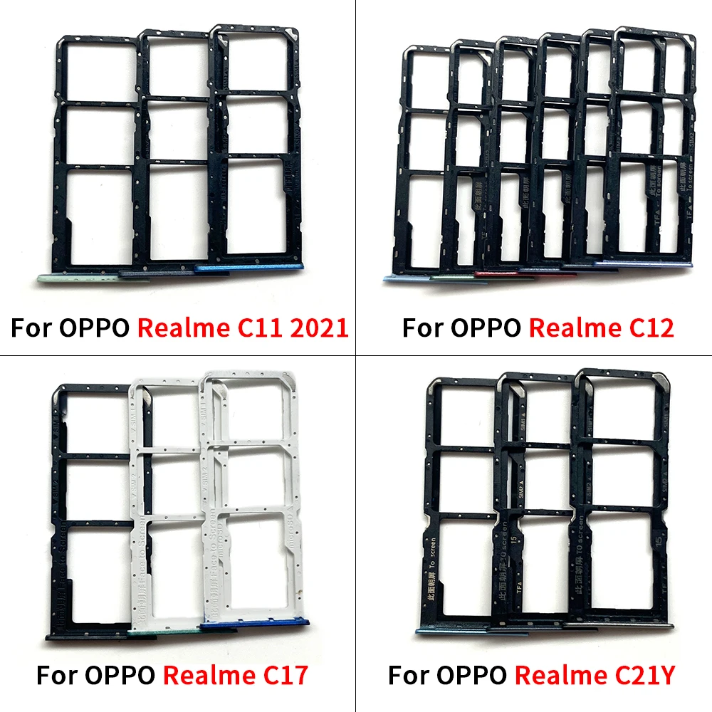 

2Pcs New Compatible For Oppo For Realme C12 C17 C21Y C11 2021 Micro Nano SIM Card Holder Tray Slot Holder Adapter Socket
