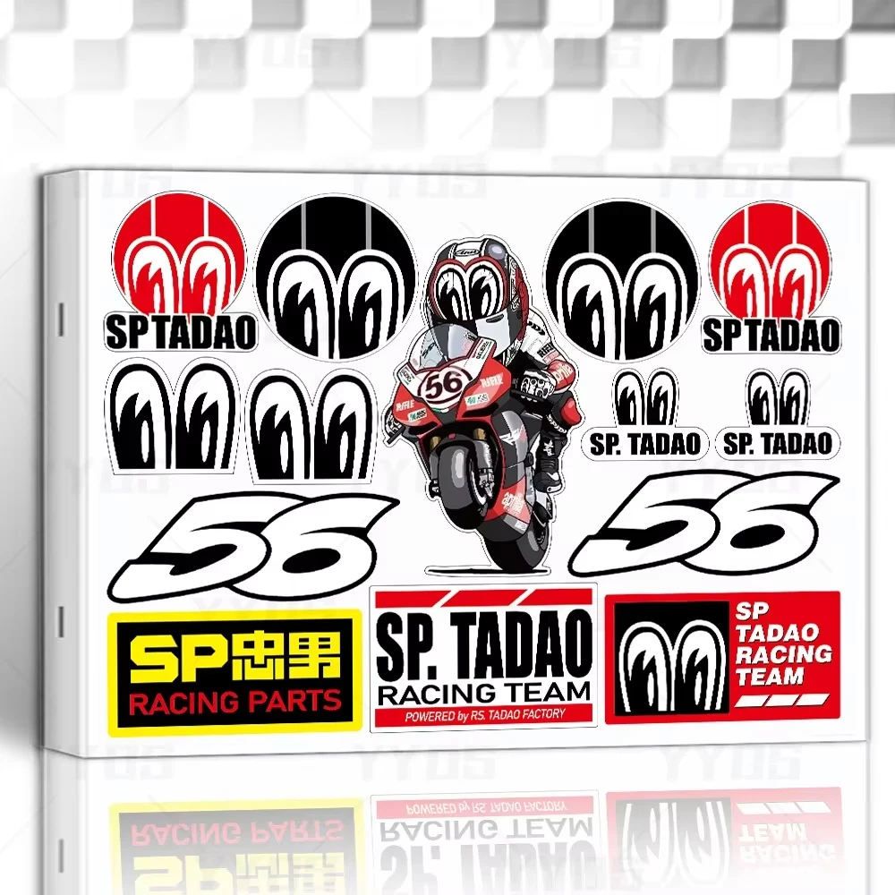 

Для Kawasaki Racing Team Rider No. 56 Shinya Nakano светоотражающие наклейки для мотоцикла, виниловые водонепроницаемые наклейки с лунными глазами для ARAI