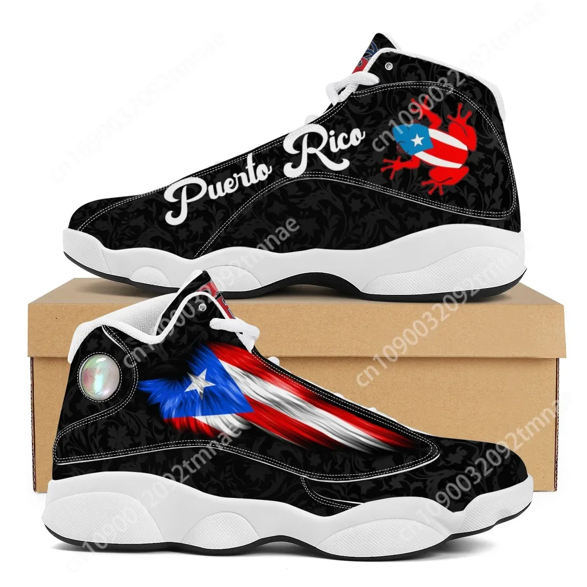 

Puerto Rico Flag Print Cool Boys Basketball Sneakers POD Tennis Shoes for Male Teens Personalized Gift Running Shoe Custom