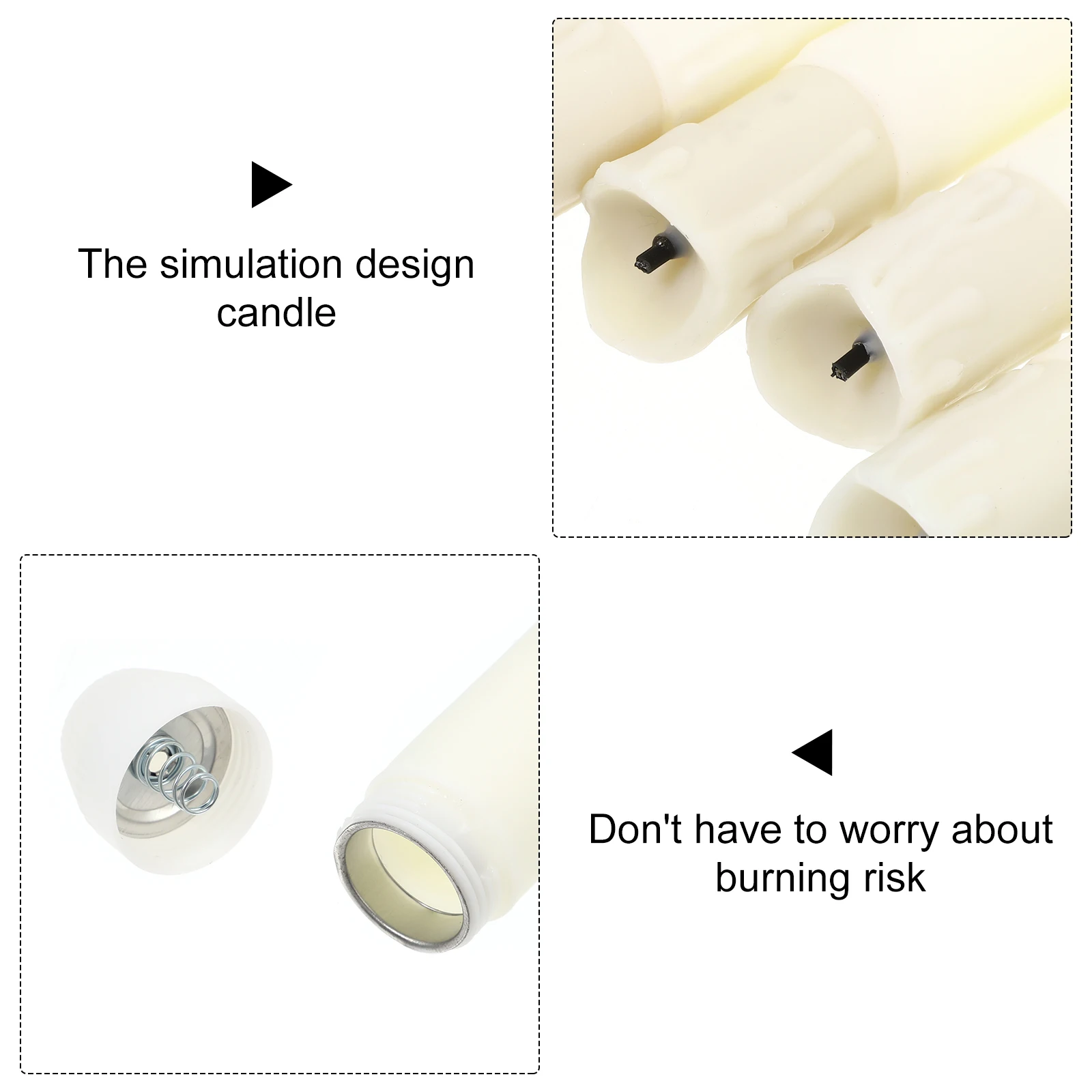 

12PCS LED Electronic C les Flameless Operated Plastic Material Wedding Party Home Decor Smokeless Safe Environmental