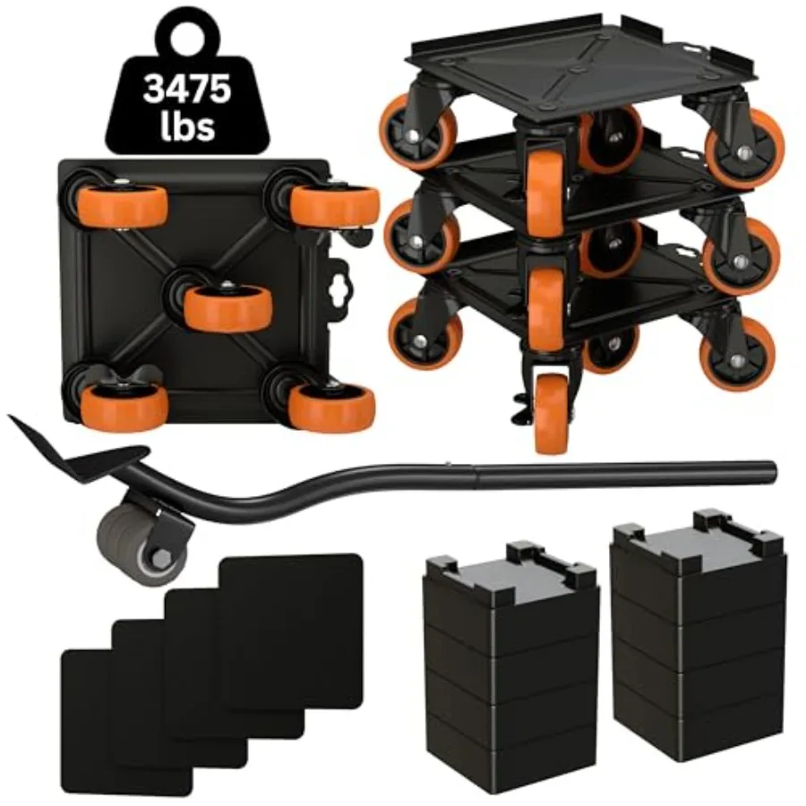 

3475lbs Heavy Duty Furniture and Appliance Lifter Jack tool super strong movers rollers mobile pads Sliders with wheels dolly c