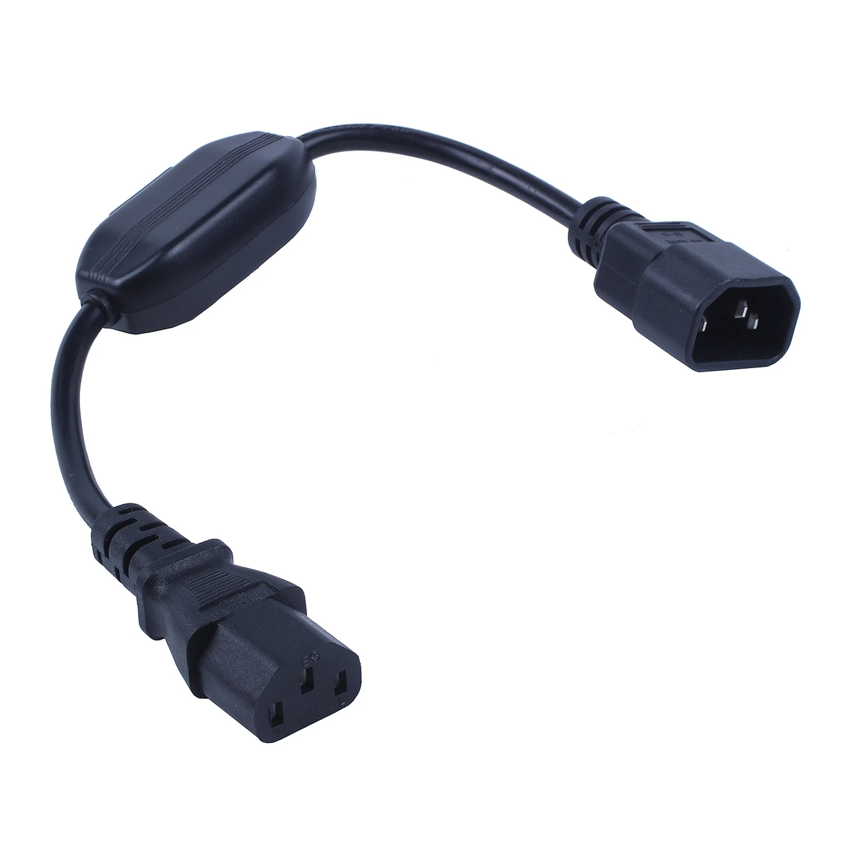 CJSD-2X Special PDU UPS Power Cord Cable, IEC 320 C14 To C13 With On/Off Switch 30Cm Black