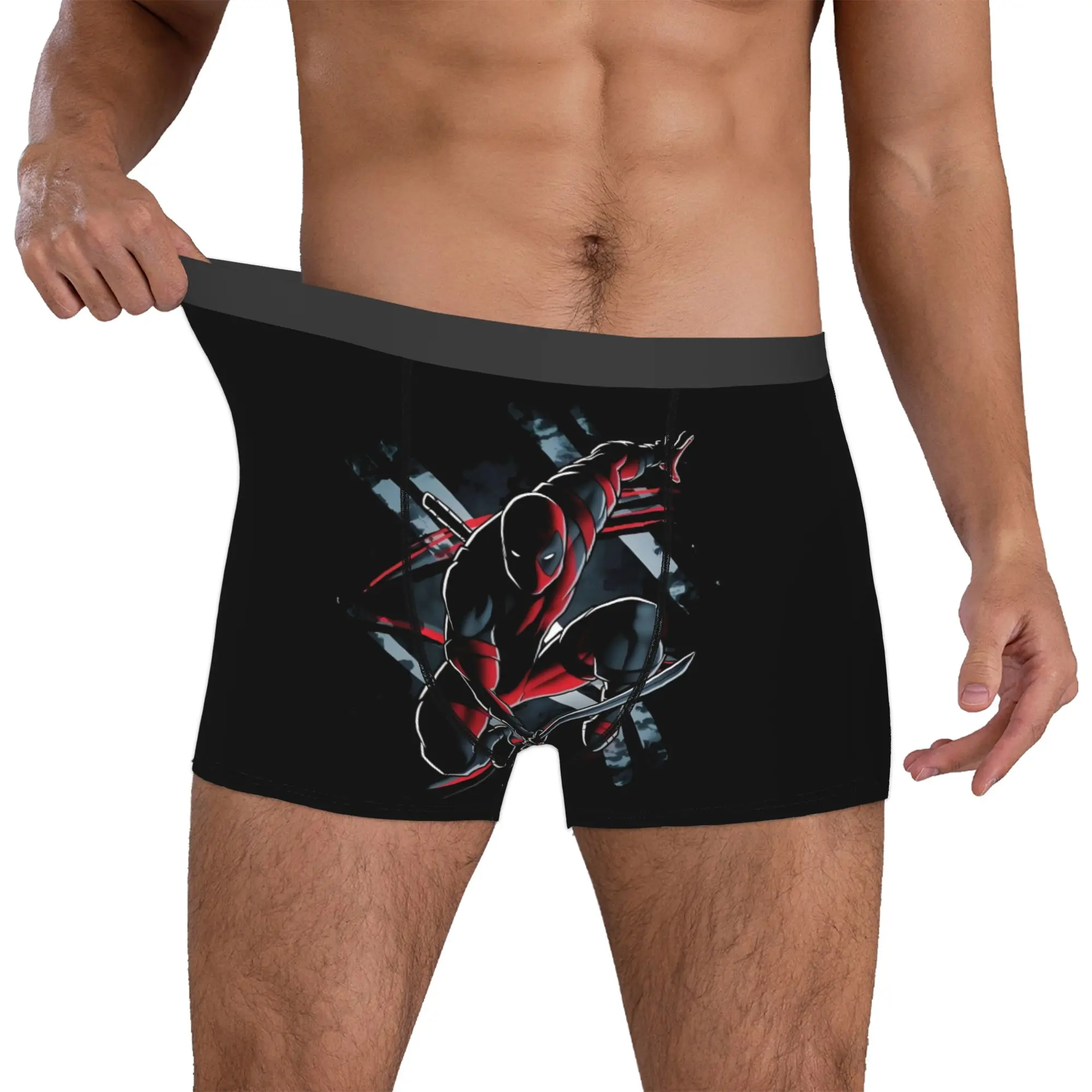 

Custom Novelty D-Deadpools Boxers Shorts Panties Male Underpants Breathable Comics Briefs Underwear