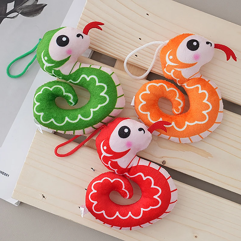 Cute Snake Pendant Plush Doll Pendant Creative Keychain Doll Bag Ornament Car Key Accessories Couple Birthday Toys For Girls