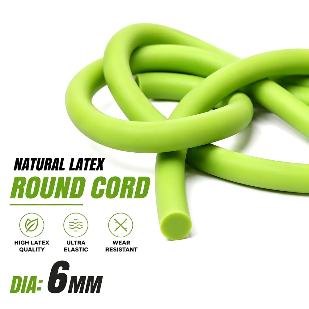 Bright Green Natural latex solid strip Dia 6mm Durable/Aging/DIY Handmade/Laboratory Elastic Latex Strip