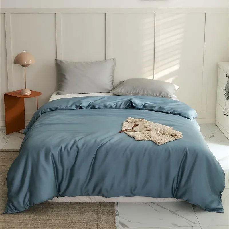 High-end Lyocell Fiber Solid Duvet Cover Skin-friendly Breathable Silky Soft Blanket Covers Comfortable Sleep Naked Quilt Cover
