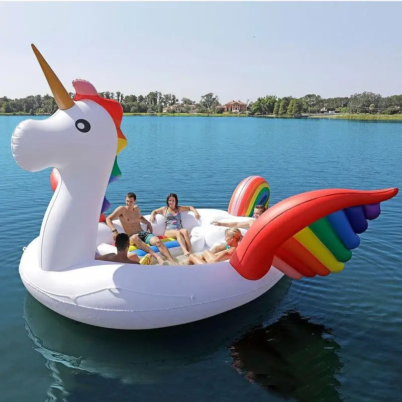 Big Swimming Pool Fits Six People 530cm Giant Peacock Flamingo Unicorn Inflatable Boat Pool Float Air Mattress Swimming Ring