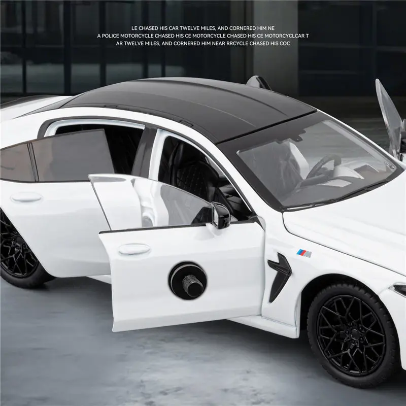 1:24 BMW M8 G82 Gran Coupe Alloy Luxy Sports Car Model Diecast Metal Racing Car Vehicles Model Sound Light Simulation Collection