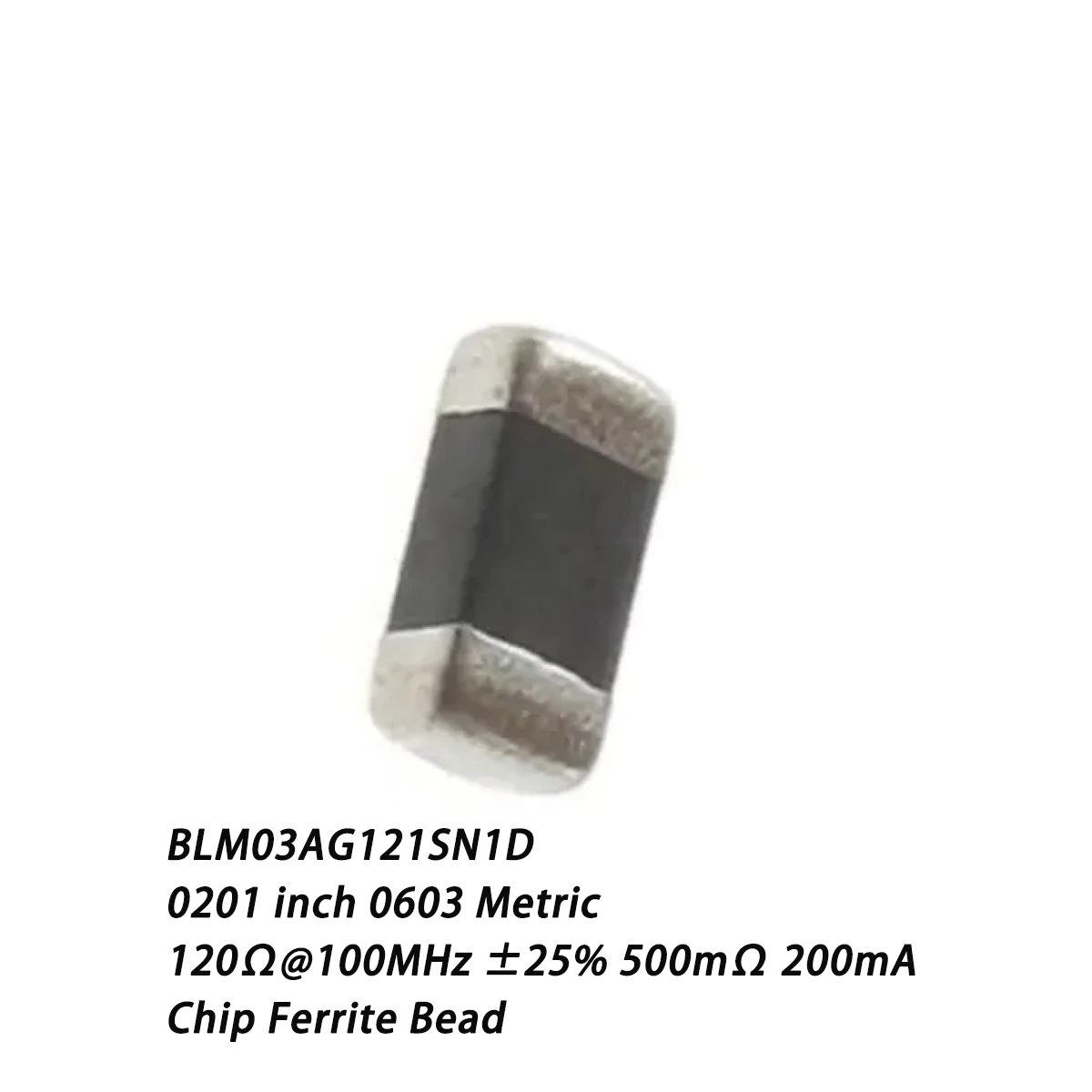 100PCS BLM03AG121SN1D 0201inch 0603Metric 120Ω@100MHz ±25% 500mΩ ohms 200mA 0.2A 0.5Ωohms NEW Original Genuine Chip Ferrite Bead
