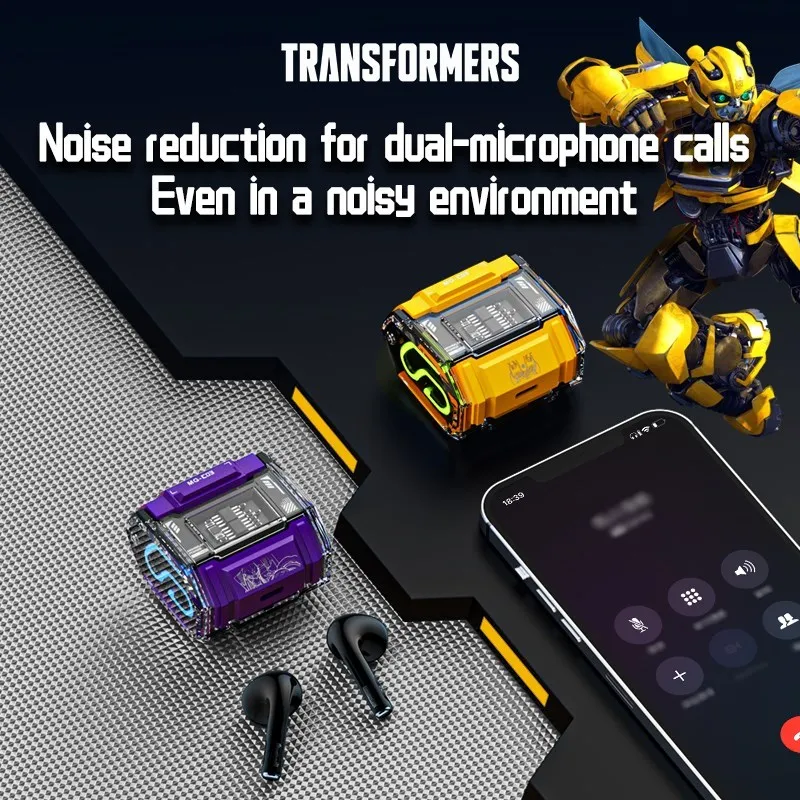 TRANSFORMERS MG-C03 Fashion Wireless Bluetooth 5.3 Headphones Long Endurance Stereo Sound Earphones Gaming Sport Music Earbuds