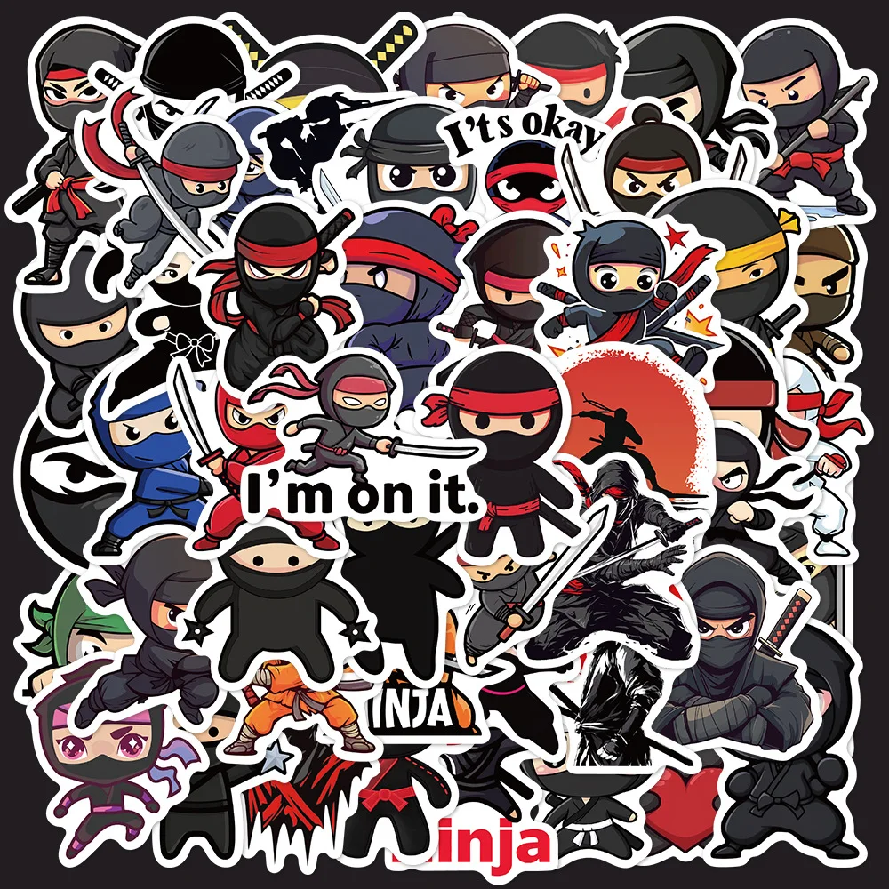 50Pcs Cartoon Ninja Assassin Series Graffiti Stickers For Mobile Phone Shell Skateboard Decorative Stickers DIY Toy Sticker Pack