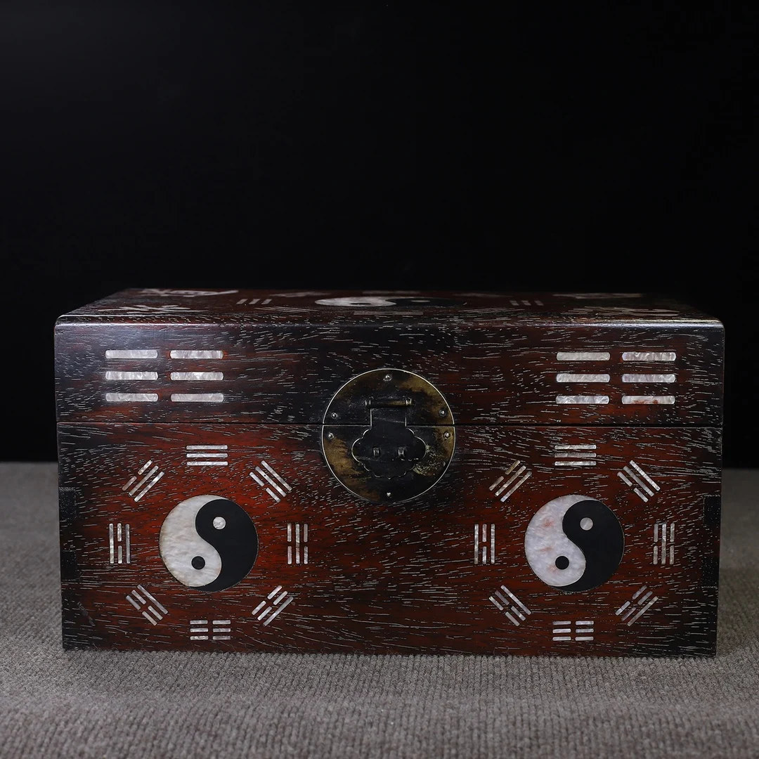 Treasured Rosewood Inlaid With Shells, Natural Design, Multi-Treasure Storage Box