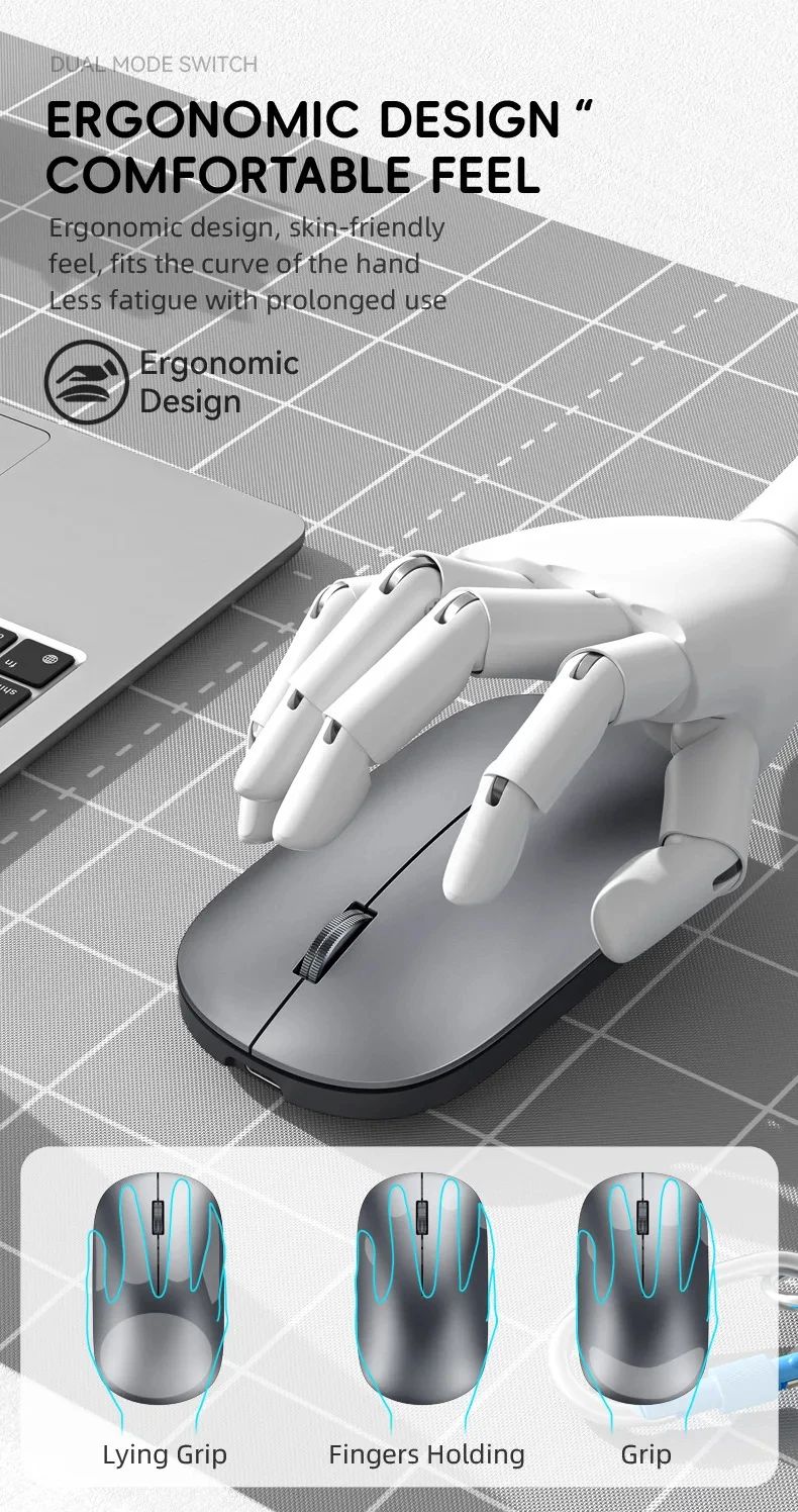 Xiaomi Silent Click Wireless Mouse Type-C شحن مكتب محمول مريح كمبيوتر محمول عالمي خفيف الوزن لعبة مكتب بدون ضوضاء #3