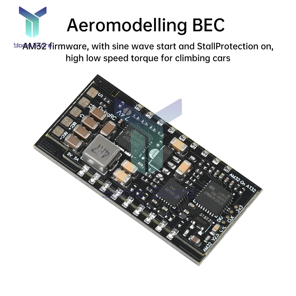 3-6S AM32 ESC V2.5 75A ESC sin escobillas de un solo cuerpo, modelo de coche sellado dorado, máquina cruzada BEC, modelo RC FPV, Control principal de avión