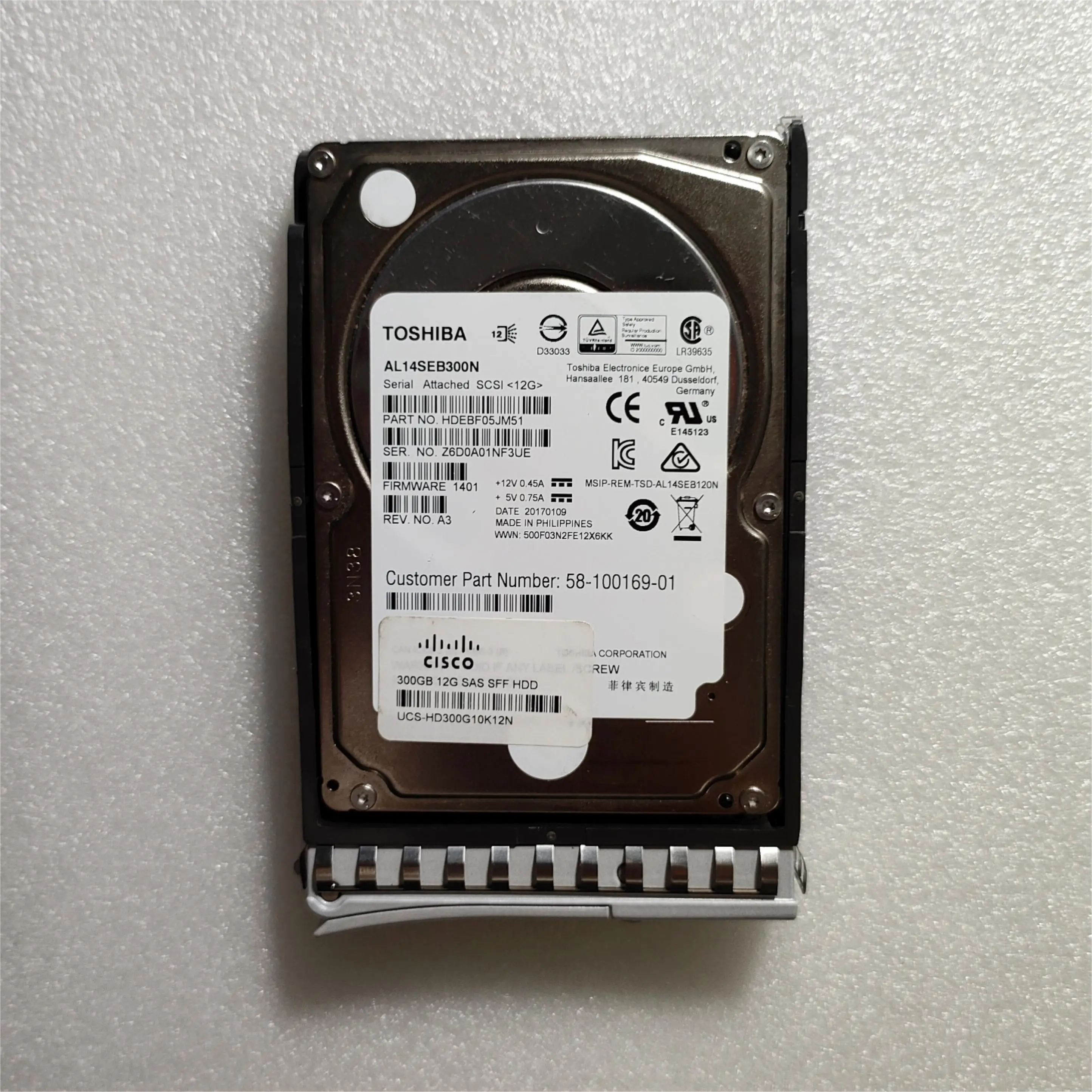 Hard Drive HDD for  Server UCS-HD300G10K12N 300G 15K 12Gb SAS 2.5