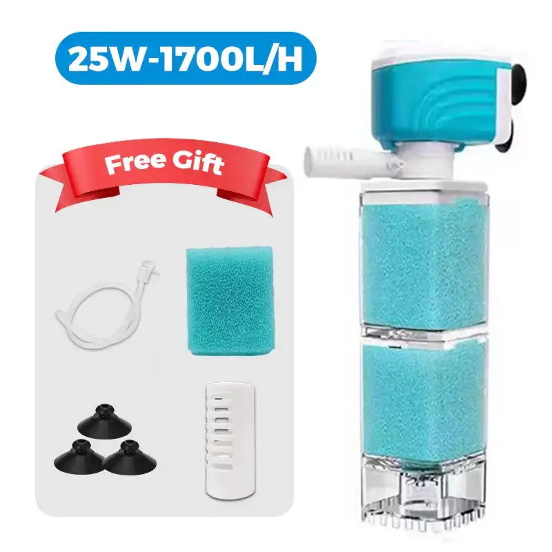 NONE Automatisches Aquarium-Filtersystem, 4 W/220 V, integrierter Filter für Sauerstoffreiche Wasserzirkulation, Anti-Rückfluss-Wasserpumpe, US-Stecker 6