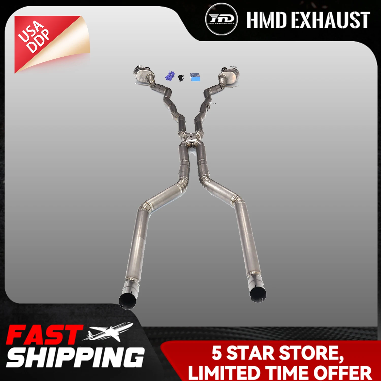

HMD Exhaust Catback for BMW 650i F13 N63 Ti primary color Vacuum valve Non-chemical Continuous surprises