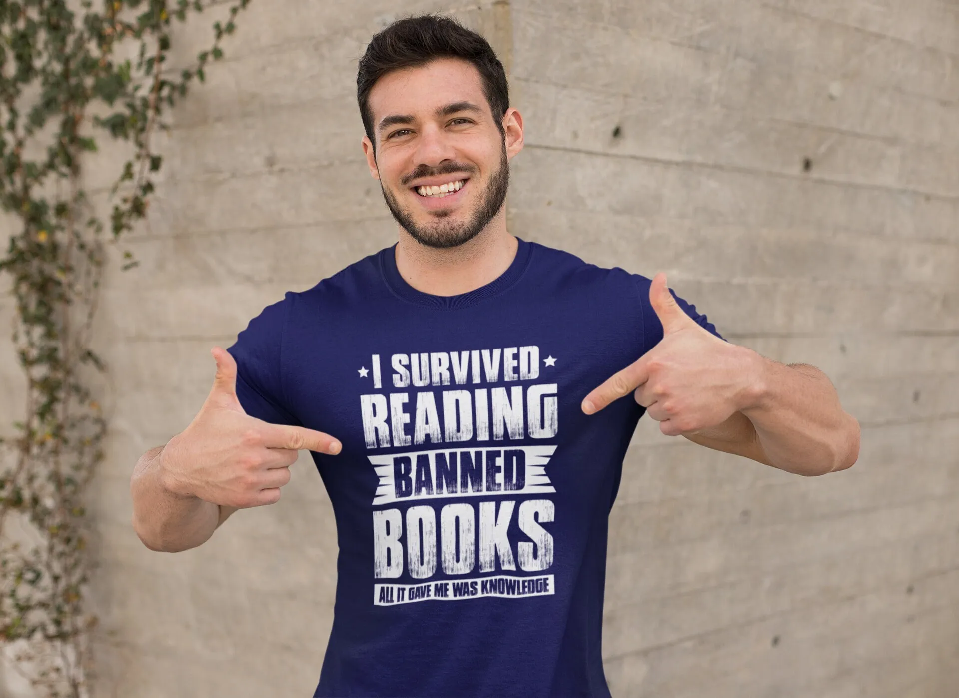 Men's I Survived Reading Banned Books T Shirt Progressive Reader leftist Bookworm Protect Librarians Idea Mans