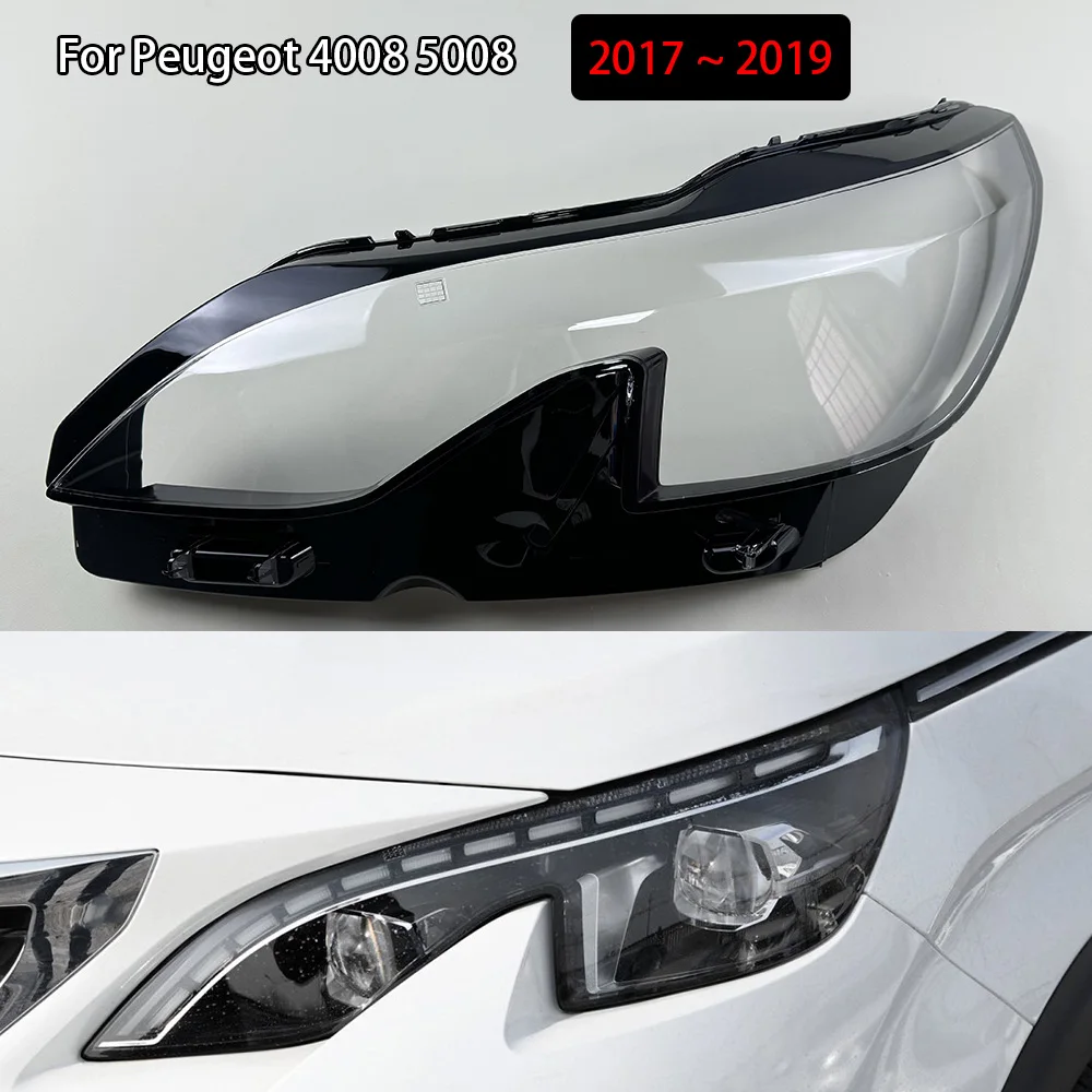 

For Peugeot 4008 5008 2017 2018 2019 Car Accessories Headlight Cover Headlamp Shell Transparent Lampshade Case Lens Plexiglass