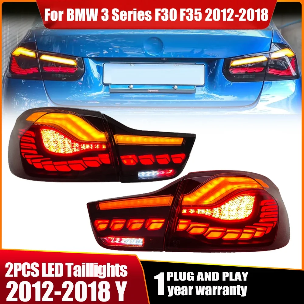 LED TailLights for BMW 3 Series F30 F35 F80 M3 320i 325i 2012-2018 Red OLED GTS Style Rear Lamp Rear Lamps DRL Signal Automotive