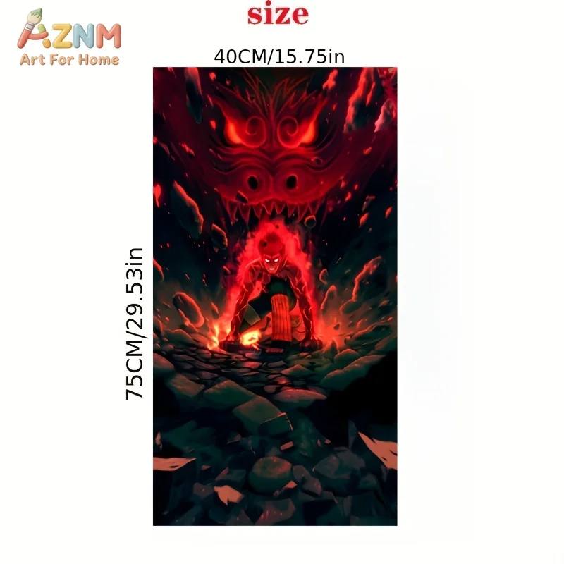 AZNM Naruto Might Guy Eight Gates Red Dragon Anime Canvas Wall Art Print Poster Unframed Home Decor