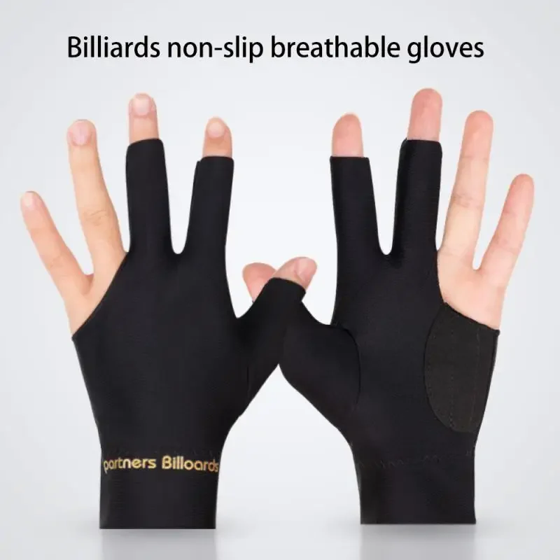 Elasticity Snooker Billiard Cue Gloves Three Finger Glove Non Slip Breathable Left Hand Billiards Gloves Billiard Accessories