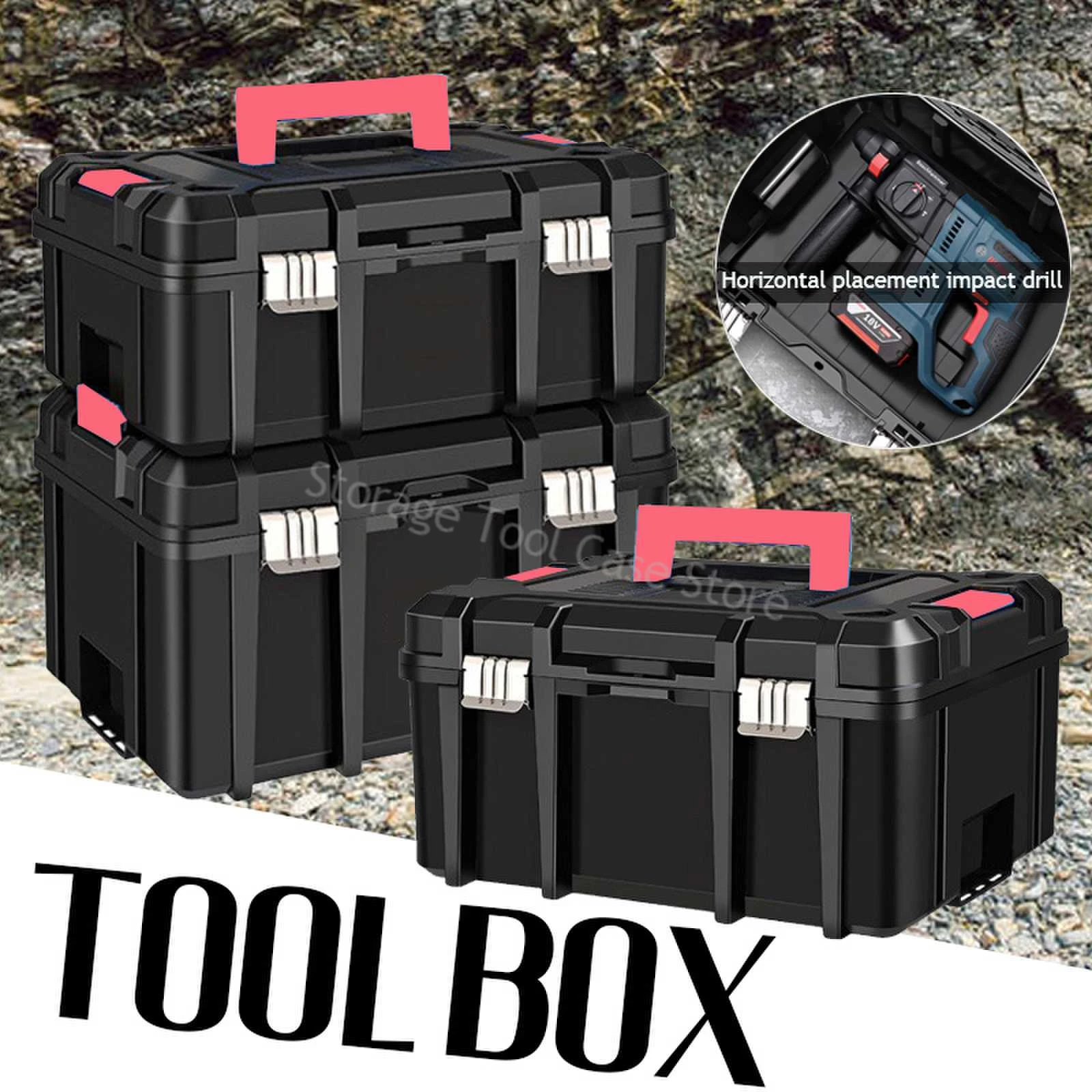 

22/24inch Multifunctional Large Capacity ToolBox Industrial Grade Shockproof Anti-fall Waterproof Toolbox Home Tool Storage Box