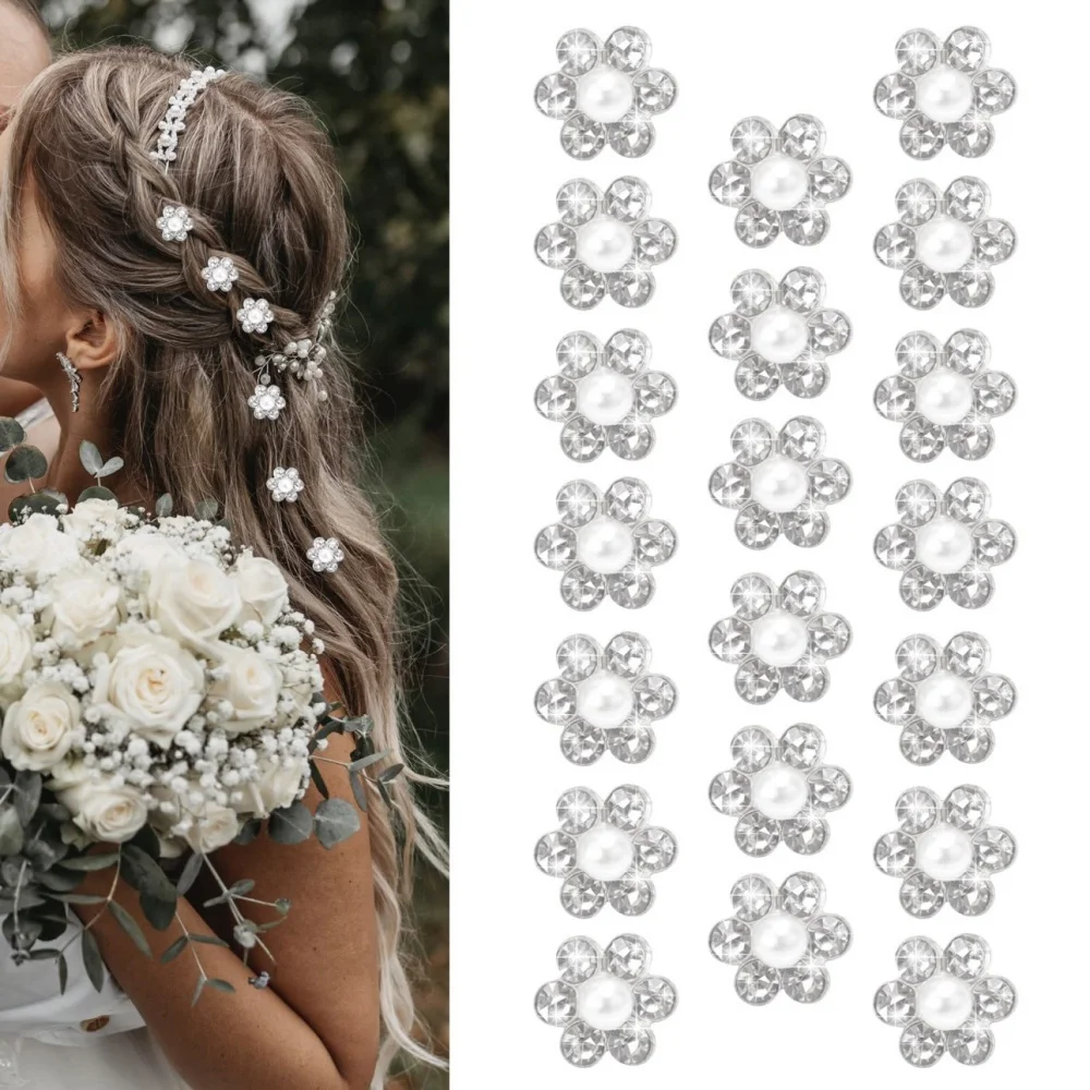 60-Pack Pearl Rhinestone Spiral Hair Clips, Fairy Luxury Exquisite Style, Suitable for Bridal Updos / Daily Flyaway Control