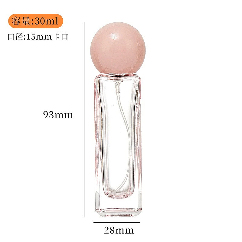 30ml 컬러 유리 화장품 병 누수 방지, 리필 가능한 펌프 스프레이 용기 향수 및 액체용