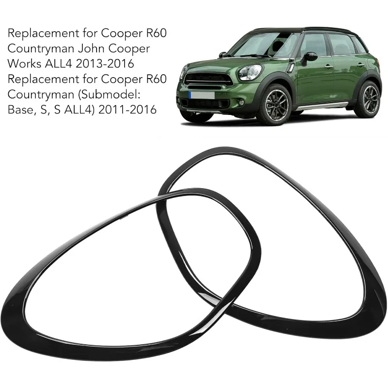 Car Head Light Outer Decor Trim Ring Pair Fit For MINI R60 R61 Countryman Paceman 2011‑2016 Headlight Bezel OE 51139801573