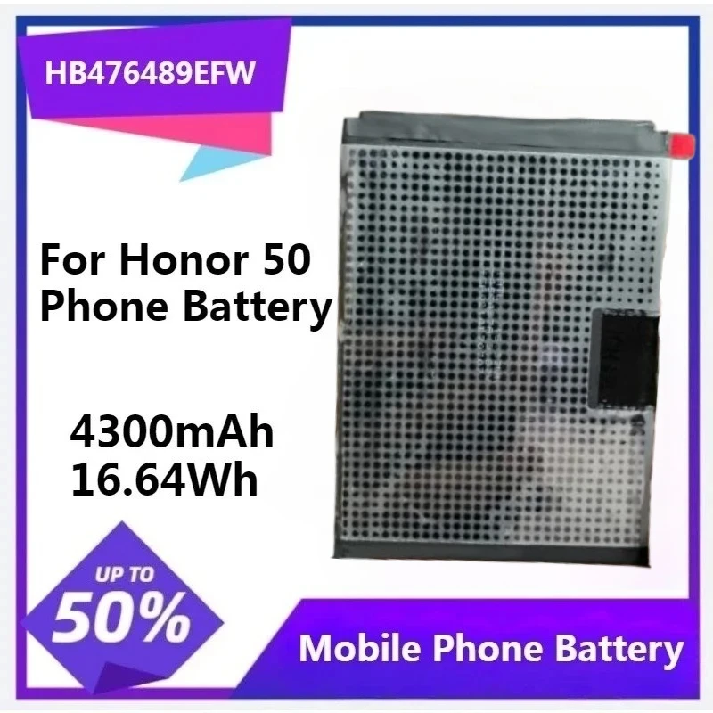 

Аккумуляторы для мобильных телефонов для HuaWei Honor 50, аккумулятор для телефона HB476489EFW, сменный аккумулятор 4300 мАч, 16,64 Втч